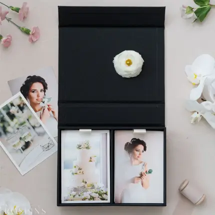 Custom Black Linen Box